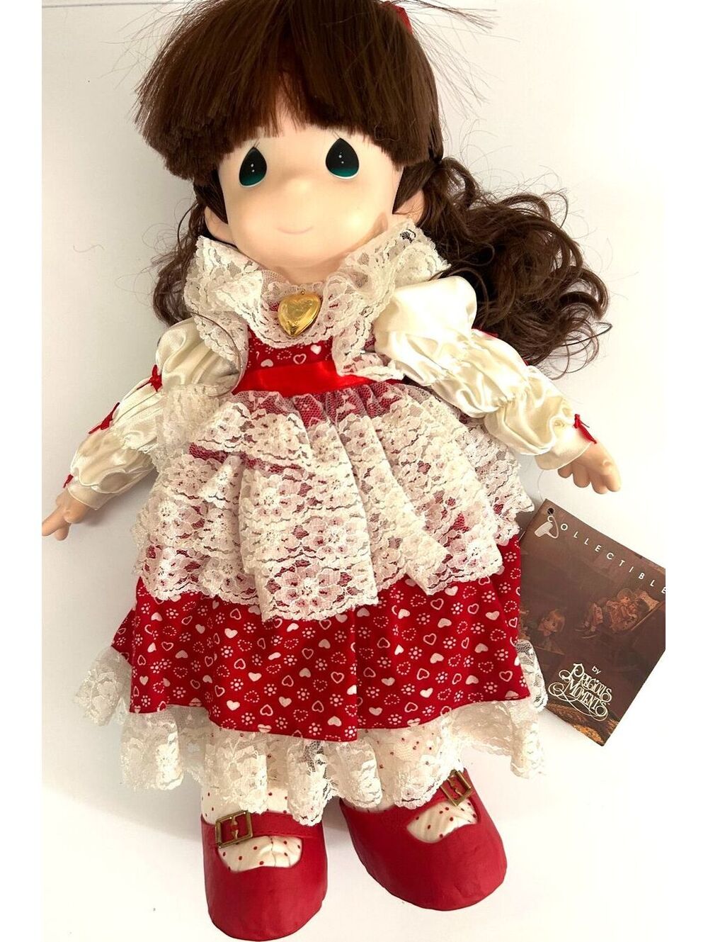 Precious Moments Rachael Doll 16 Inch Red Heart Dress Vintage 1993